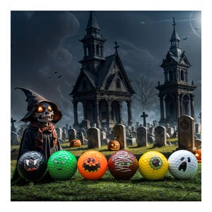 Halloween Golf Balls – Spooky Character Imprints, 12 Pack image 3