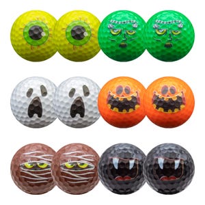 Halloween Golf Balls – Spooky Character Imprints, 12 Pack image 1