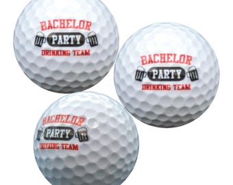 Bachelor Party Drinking Team Golf Balls - Groomsmen Gift