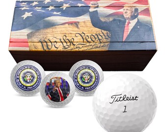 Trump Golfball Sammler-Set - 45. & 47. Präsident, Erinnerungsbox