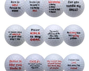 Golf Humor Golf Balls 12 Pack
