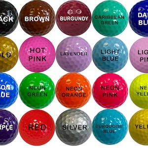 Color Golf Balls (PLAIN-No Personalization) 1 Dozen