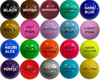 Color Golf Balls (PLAIN-No Personalization) 1 Dozen