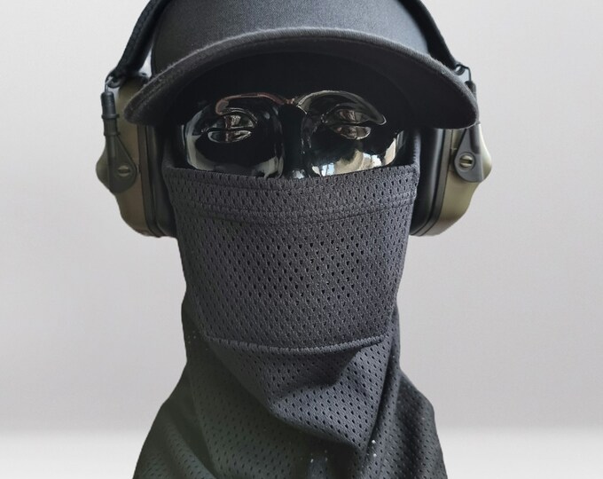 Black Airsoft Face Protection Snood Etsy