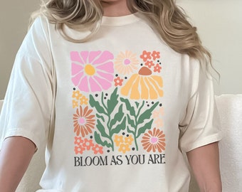 Camiseta Boho Wildflower Comfort Colors: Camiseta Floral Cottagecore