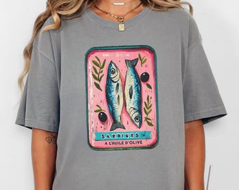 Camiseta Sardine Tin Comfort Colors: Camiseta de viaje por la costa de Portugal