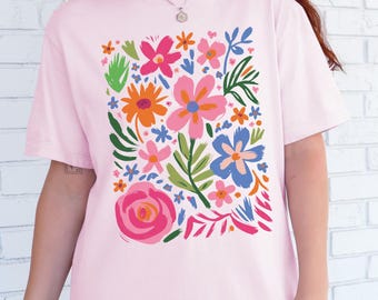 Comfort Colors Boho Wildflower Shirt: Cottagecore Floral Tee