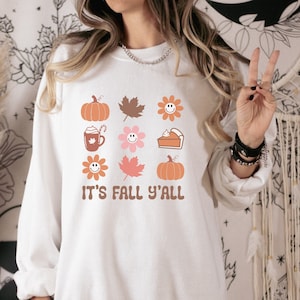 It&#39;s Fall Y&#39;all Sweatshirt: Retro Thanksgiving Comfort Colors