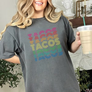 Tacos Shirt, Comfort Colors Shirt, Retro Taco Tee, Taco Lover T-Shirt, Vintage Love Tacos Shirt, Funny Tacos Tee, Comfort Colors Tee