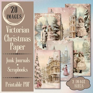 Vintage Victorian Christmas paper. Digital paper of 1800s Christmas ephemera for Junk Journals and scrapbooks. For the Christmas crafter.
