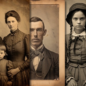 Digital paper of 1800s pictures of families, children, men and women for scrapbooks. Victorian ephemera. Vintage Victorian Pictures Junk Journal Paper. Digital paper of vintage victorian ephemera for junk journals. For the vintage crafter.