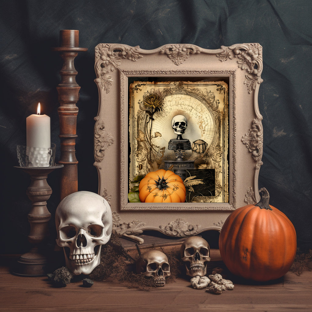 Vintage Grunge Halloween Junk Journal Paper. Digital Paper Adorned With ...