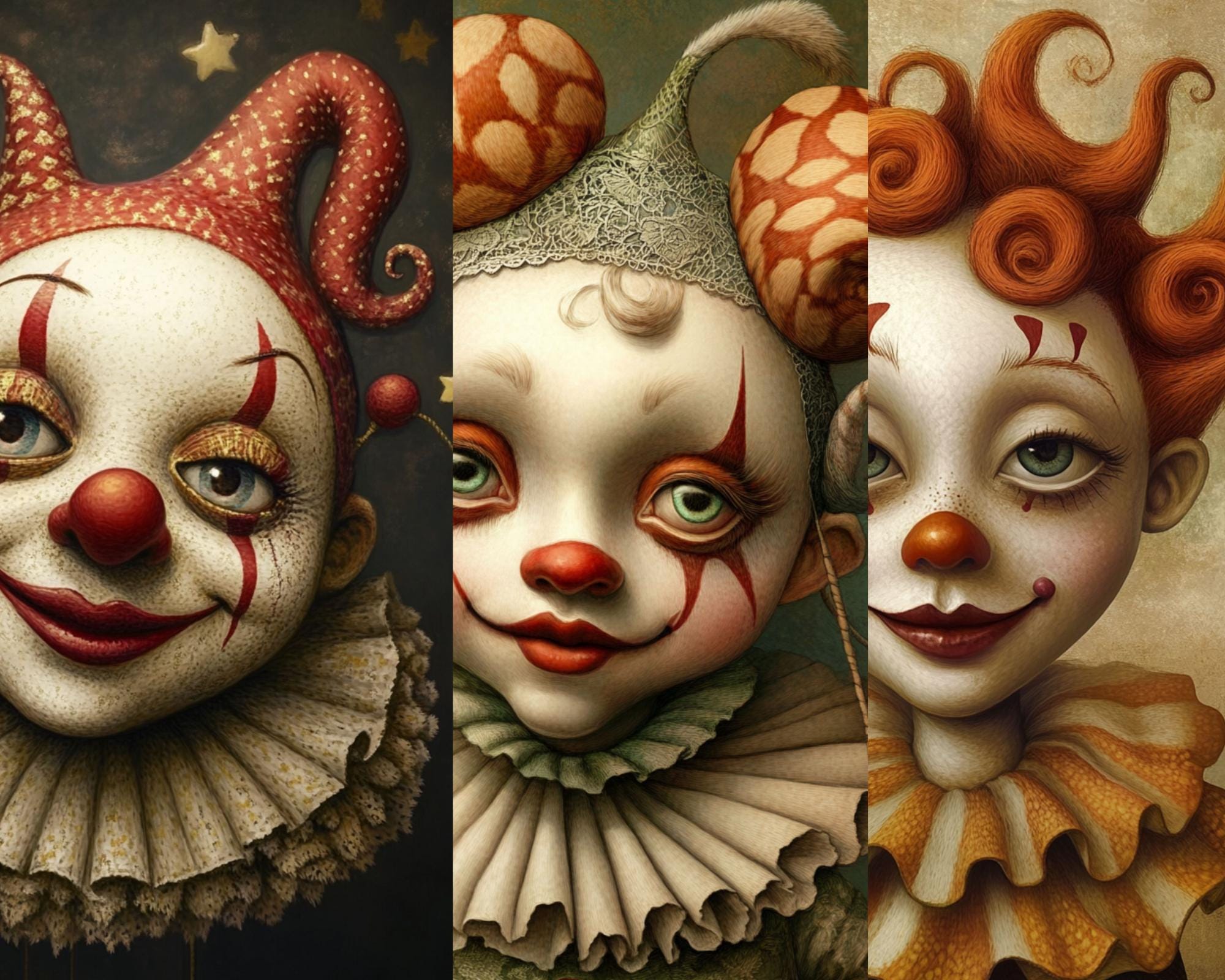 気まぐれなピエロのジャンクジャーナル用紙。コラージュアートに最適な