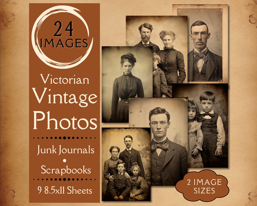 Vintage Victorian Pictures Junk Journal Paper. Digital Paper of Vintage ...