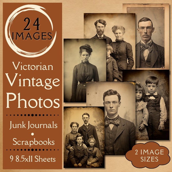 Vintage Victorian Pictures Junk Journal Paper. Digital paper of vintage victorian ephemera for junk journals. For the vintage crafter.