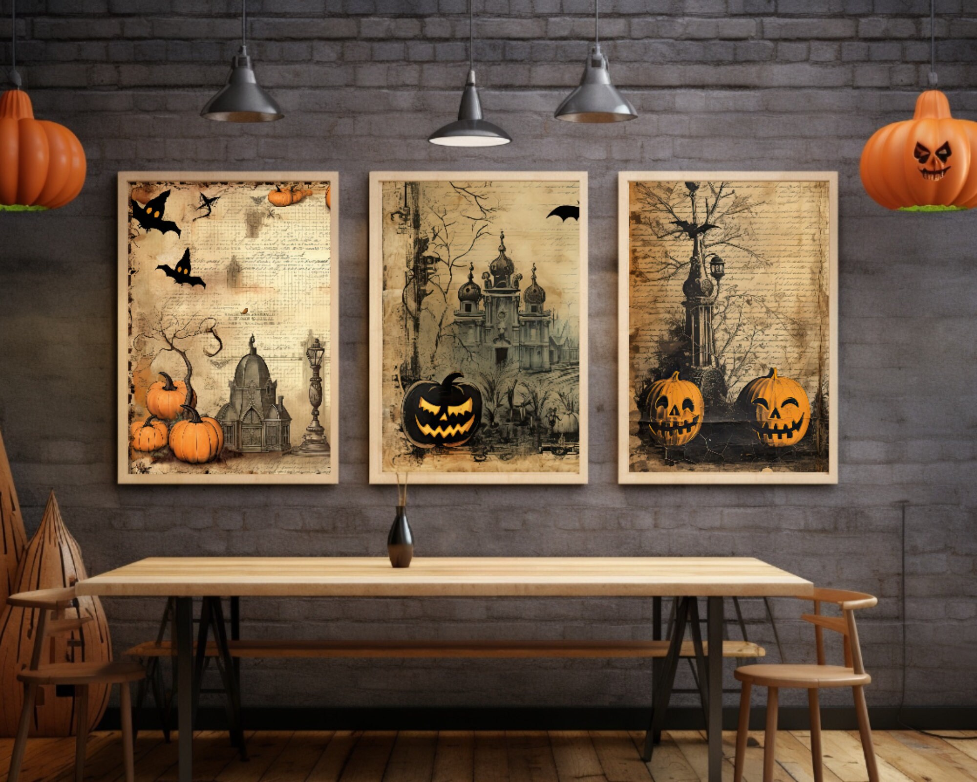 Vintage Halloween Junk Journal Paper. Digital Paper of Gothic Halloween ...