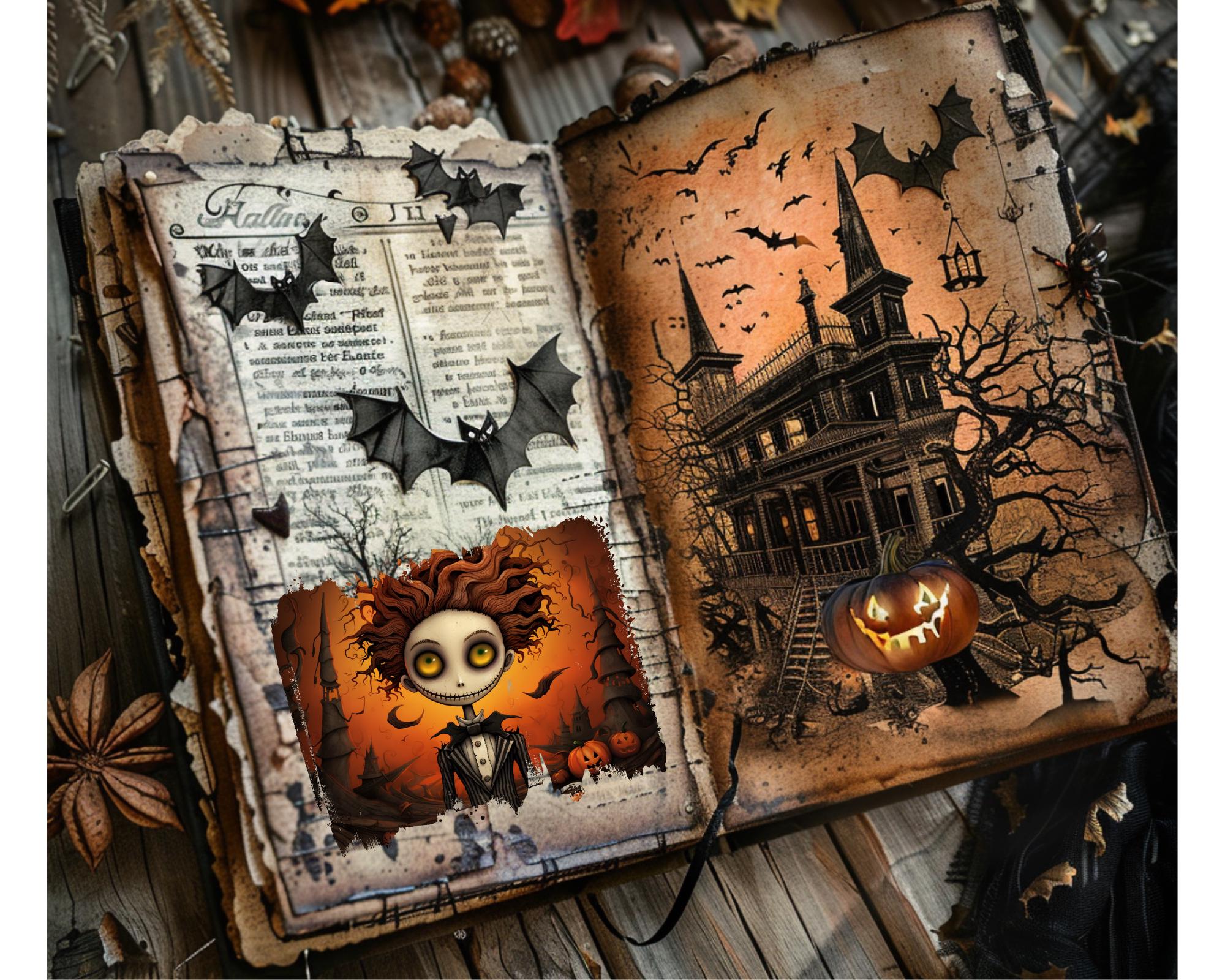 Gothic Boy for Junk Journals. Digital Paper of Spooky, Gothic Halloween ...