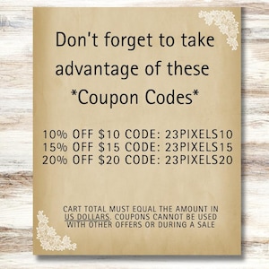 K&ouml;nnte beinhalten: Eine Vintage-Gutscheincode-Grafik mit einer Spitzenbord&uuml;re. Der Text lautet "Vergiss nicht, diese *Gutscheincodes* zu nutzen" und listet drei Rabattcodes auf: 10 % Rabatt auf 10 &euro;, 15 % Rabatt auf 15 &euro; und 20 % Rabatt auf 20 &euro;. Der Text unter den Codes lautet "Der Warenkorbbetrag muss dem Betrag in US-Dollar entsprechen. Gutscheine k&ouml;nnen nicht mit anderen Angeboten oder w&auml;hrend eines Verkaufs verwendet werden."