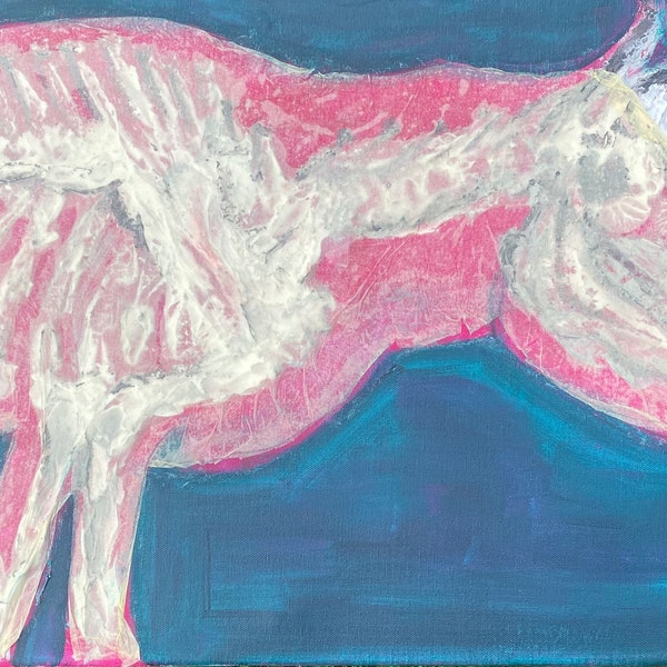 Thin Skin Mixed Media Art Cow Bones