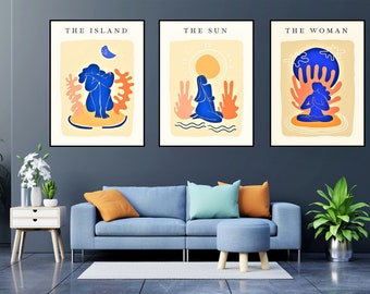 Matisse Inspired Print Set, Abstract Woman Art, Gallery Wall Decor (Digital Download)