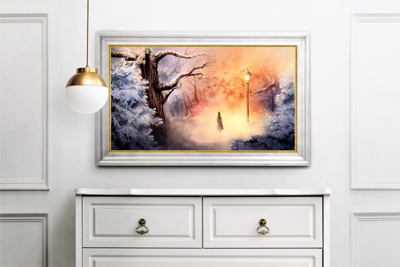 Narnia Winter Scene Art Print, Aslan, C.S. Lewis Quote (digital ...