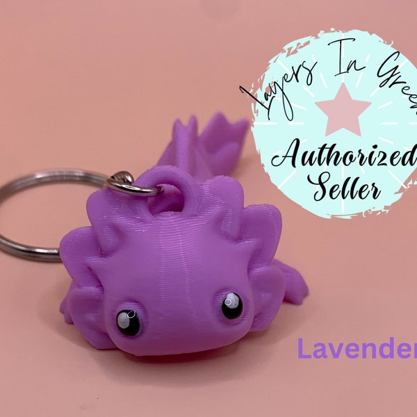 Axolotl Keychain Articulated 3D Print Fidget Axolotl Fidget Toy