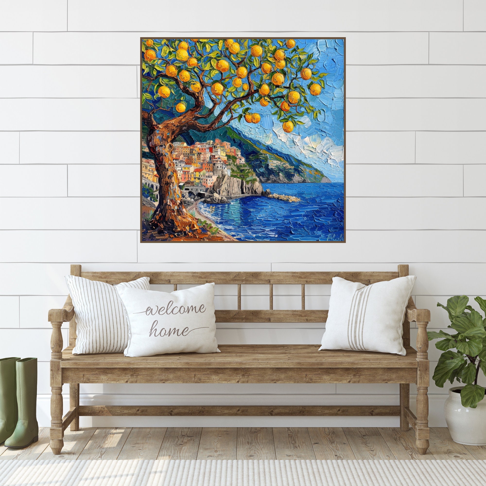 Van Gogh Style Amalfi Coast Lemon Tree Print: Italian Riviera Art