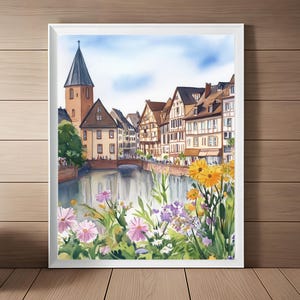 Straßburg Malerei, Französische Wandkunst, Frankreich Stadtansicht Aquarell Druck, Straßburg, Straßburg, Straßburg, Straßburg, Straßburg, Straßburg, Straßburg, Straßburg, Straß