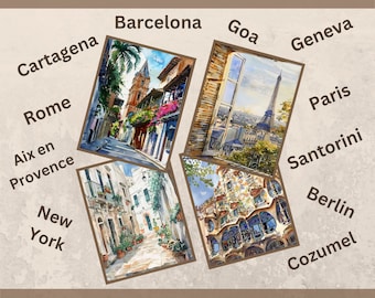 Custom City Watercolor Print (1): Personalized Travel Art (Digital Download)