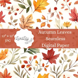 Autumn Leaves Digital Paper: Thanksgiving Seamless Pattern (Digital Download)
