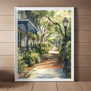 Garden District Art, Pintura em aquarela de Nova Orleans, Arte de parede do sul da Louisiana, Belas artes de Nova Orleans, Download de presente de viagem NOLA