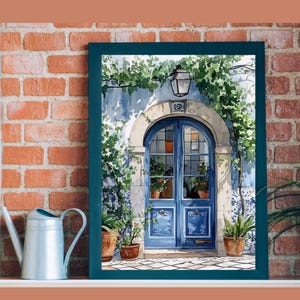 Vintage Lisbon Blue Door Art, Portuguese Door Wall Art Print, Portugal Art, Europe Travel Art, European Wall Decor, Travel Gift Downloadable