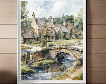 「古風な街灯の立つ街並み」水彩画・風景画・イギリス・コッツウォルズ il_340x270.6127558910_pzsy.jpg