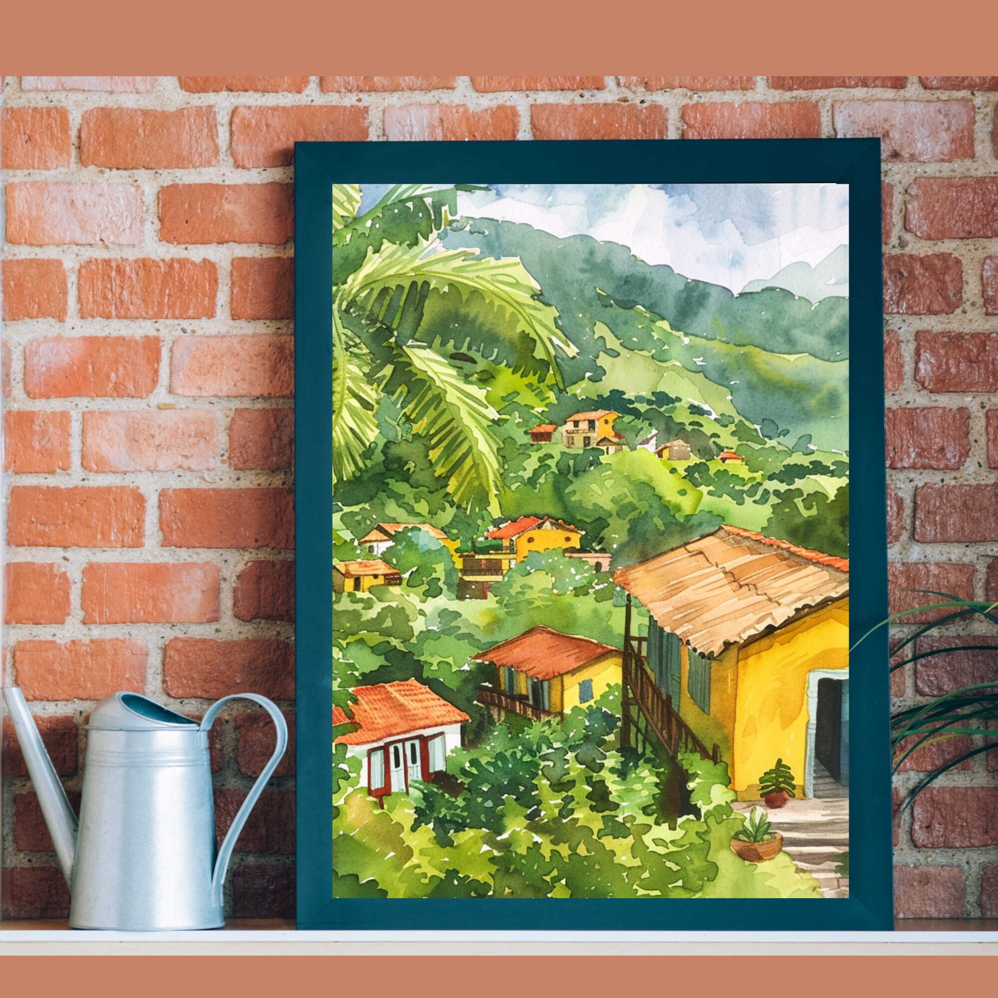 Honduras Watercolor Art Print, Central American Painting, Colorful