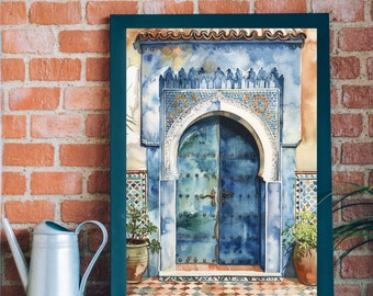 Society6 ケース Cornflower Blue Moroccan Hand Painted Chefchaouen Blue Cobalt, Hand Painted Moroccan Ceramic Plate