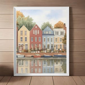 Alexandria Art, Virginia Wall Art, USA Watercolor Painting, Cityscape Wall Art, Travel Poster, US Travel Gift, Printable Art Download