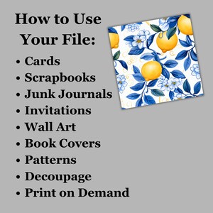 Italian Lemons Digital Paper Seamless Floral Lemon Pattern Mediterranean Scrapbooking Pages Backgrounds Printable Paper
