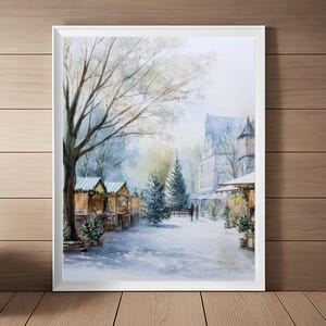 European Christmas Market Print, Germany Art Print, Winter Wall Art, German Travel Poster, Travel Gift, Christmas Markets Wall Decor