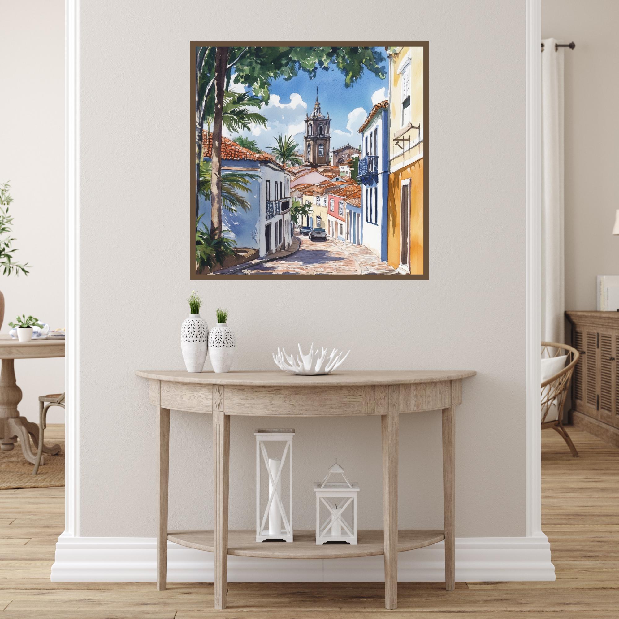 サルバドール・デ・バイーアの水彩画アートプリント：ブラジル旅行