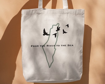 Palestine bag, Beige Tote bag, Tote bag, Book bag, Cotton Tote bag, Muslim Tote bag, Gift for her, Gifts, Free Palestine, Arabic Calligraphy