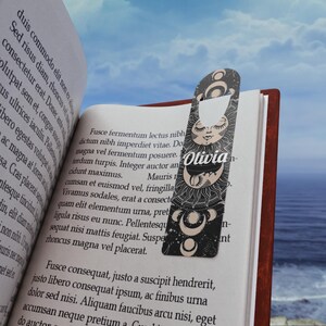Personalized Astrology Bookmark, Bohemian Sun/Moon Design, Witchy Gift for Book Lovers, Cosmic & Boho Reading Accessory, Journaling Decor