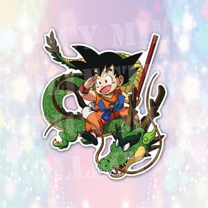 DBZ Kid Goku rijden op Shenron Dragon Ball Z sticker (ideaal voor autoruitglas acryl game console laptop tablet pc computer toren case)