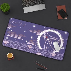 Espeon Psychic type - MousePad, Desk Mat, XXL Extended Mousepad, Giant Mouse Pad, Large Gamer Pad, Gift for PKM and Anime Fans, TCG Playmat