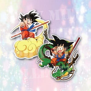 Kid Monkey King on Dragon or Golden Cloud DBZ sticker(Ideal for Car Window Glass Acrylic Game Console Laptop Tablet PC Computer Tower Case)