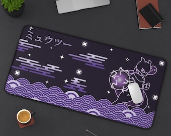 Mewtwo psychic type - MousePad, Desk Mat, XXL Extended Mousepad, Giant Mouse Pad, Large Gamer Pad, Gift for PKM and Anime Fans, TCG Playmat