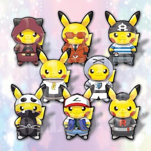 PKM- Pretend Pikachu Villain Team Grunts Vinyl Decal (Ideal for Car Window Glass Acrylic Game Console Laptop Tablet PC Computer Tower Case)