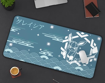Glaceon Icetype - muismat, bureaumat, XXL uitgebreide muismat, gigantische muismat, grote gamermat, cadeau voor pkm- en animefans, TCG-speelmat
