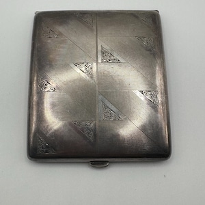 Vintage Silver Cigarette Case With Gold Plated Interior