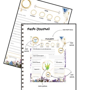 Herb Journal I Imprimível l Folha de Grimório l Herbal Journal l Livro das Sombras | Herbal Planner l Planilha l Digital Herb Journal