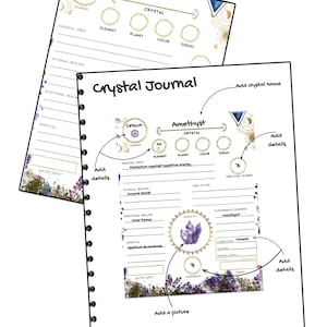 Crystal Journal I Printable l Grimoire Sheet l Crystal Journal l Book of Shadow | Crystal Planner l Worksheet l Digital Crystal Journal